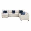 Lexicon Isla Microfiber 4-Piece Sectional with Reversible Chaise in Beige