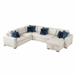 Lexicon Isla Microfiber 4-Piece Sectional with Reversible Chaise in Beige