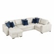 Lexicon Isla Microfiber 4-Piece Sectional with Reversible Chaise in Beige