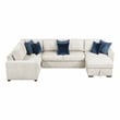 Lexicon Isla Microfiber 4-Piece Sectional with Reversible Chaise in Beige