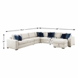 Lexicon Isla Microfiber 5-Piece Sectional with Reversible Chaise in Beige