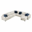 Lexicon Isla Microfiber 5-Piece Sectional with Reversible Chaise in Beige