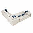 Lexicon Isla Microfiber 5-Piece Sectional with Reversible Chaise in Beige