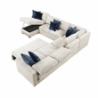 Lexicon Isla Microfiber 5-Piece Sectional with Reversible Chaise in Beige