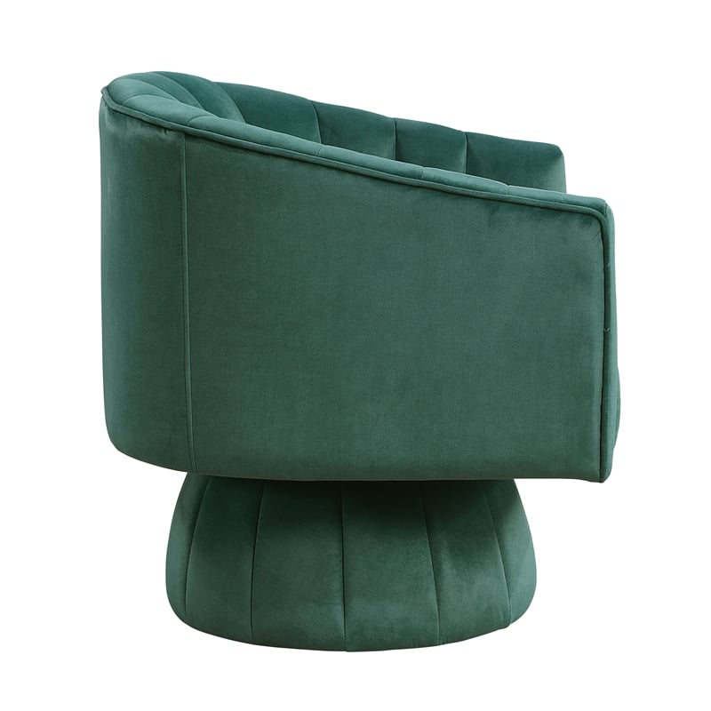 Lexicon Lonita Velvet Swivel Chair in Dark Green