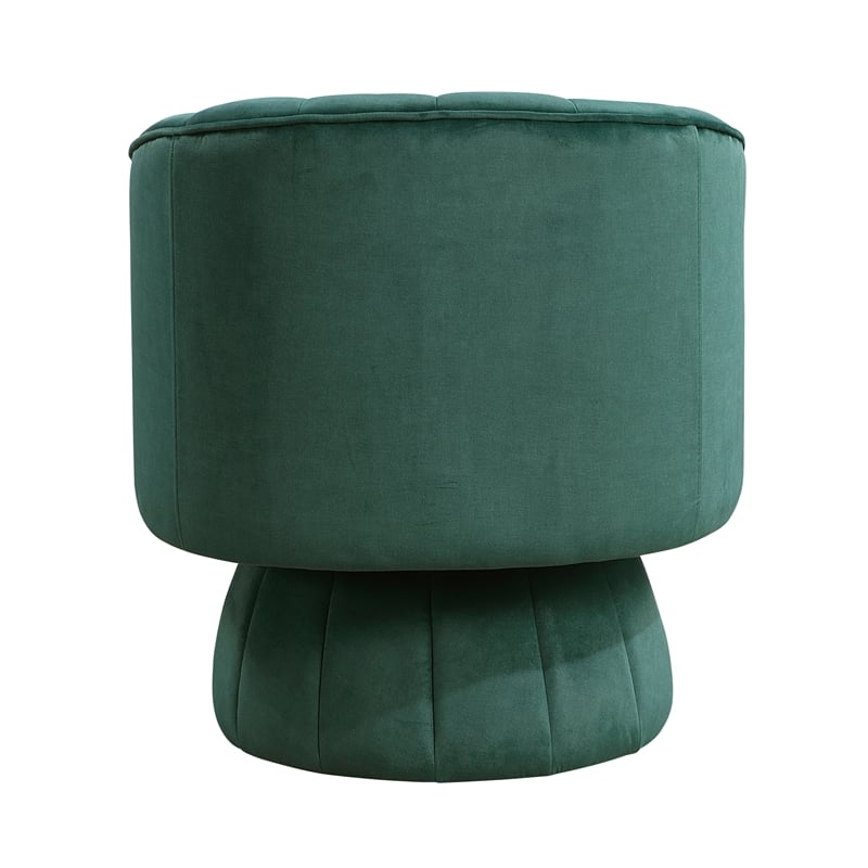 Lexicon Lonita Velvet Swivel Chair in Dark Green