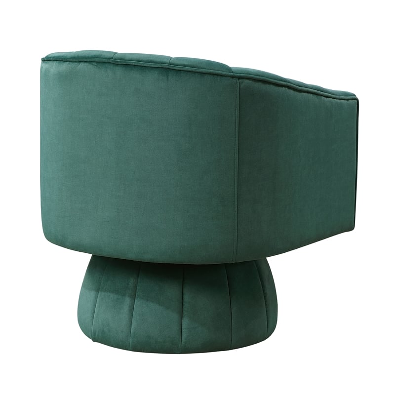 Lexicon Lonita Velvet Swivel Chair in Dark Green