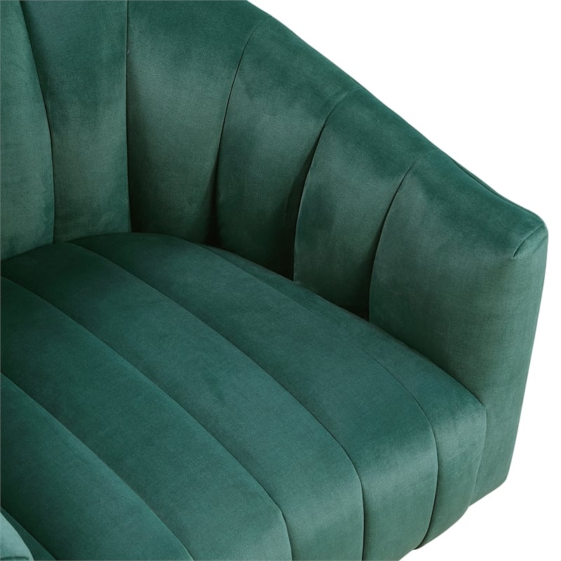Lexicon Lonita Velvet Swivel Chair in Dark Green