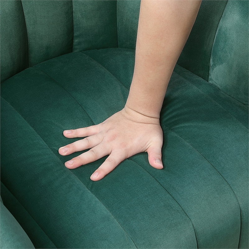 Lexicon Lonita Velvet Swivel Chair in Dark Green