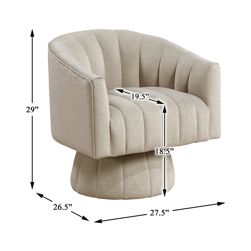 Lexicon Lonita Velvet Swivel Chair in Taupe