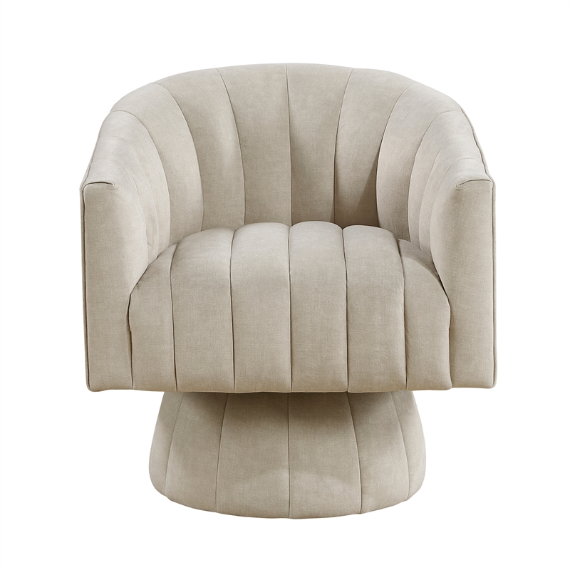 Lexicon Lonita Velvet Swivel Chair in Taupe