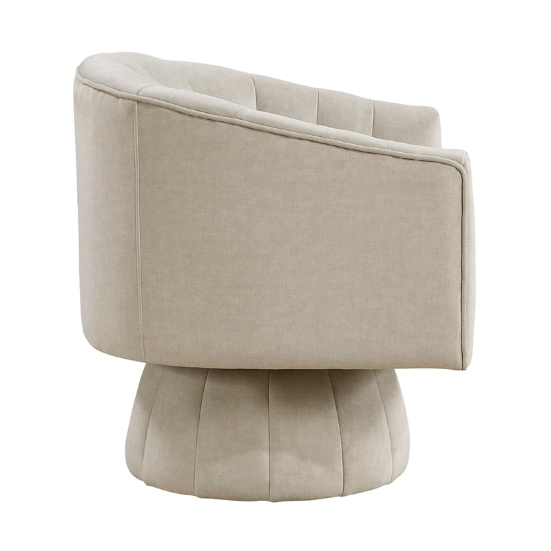 Lexicon Lonita Velvet Swivel Chair in Taupe