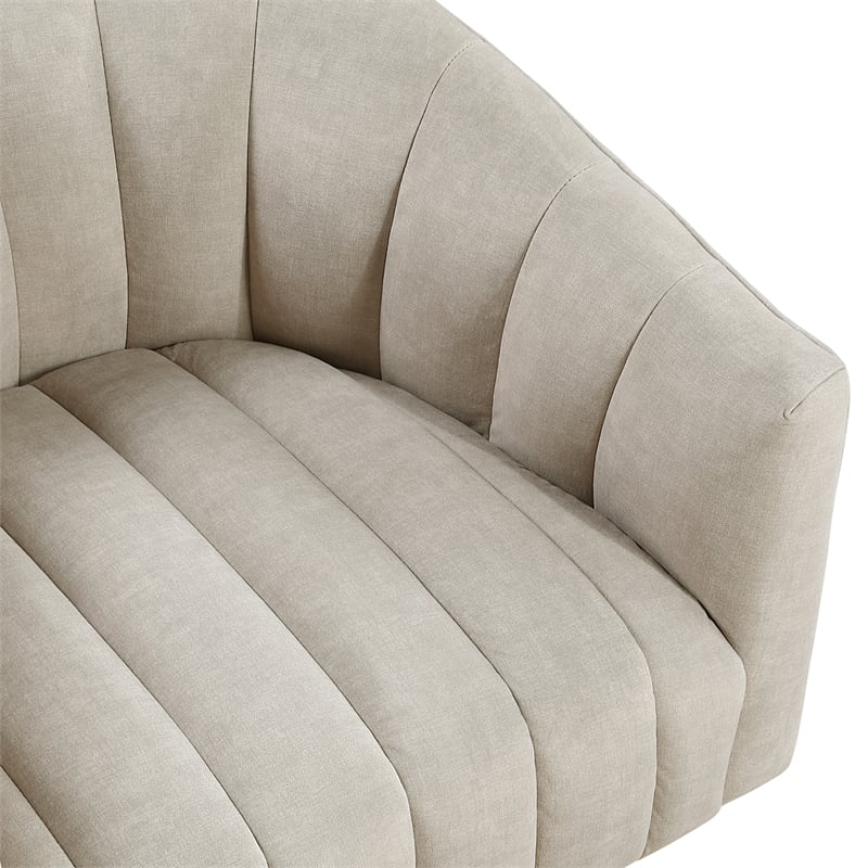 Lexicon Lonita Velvet Swivel Chair in Taupe