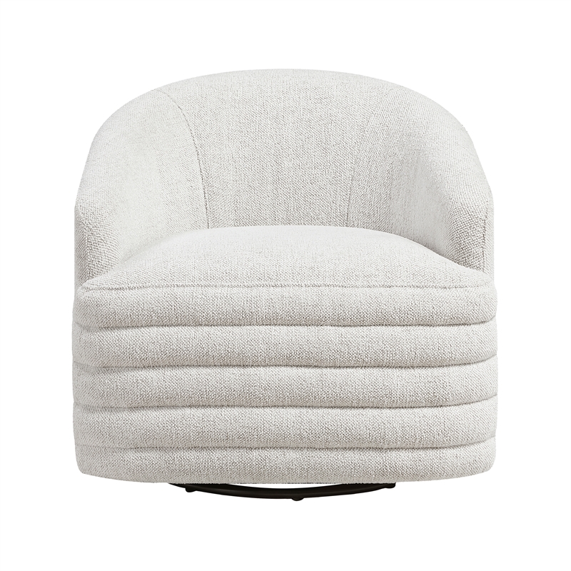 Lexicon Seville Chenille Swivel Chair in Beige