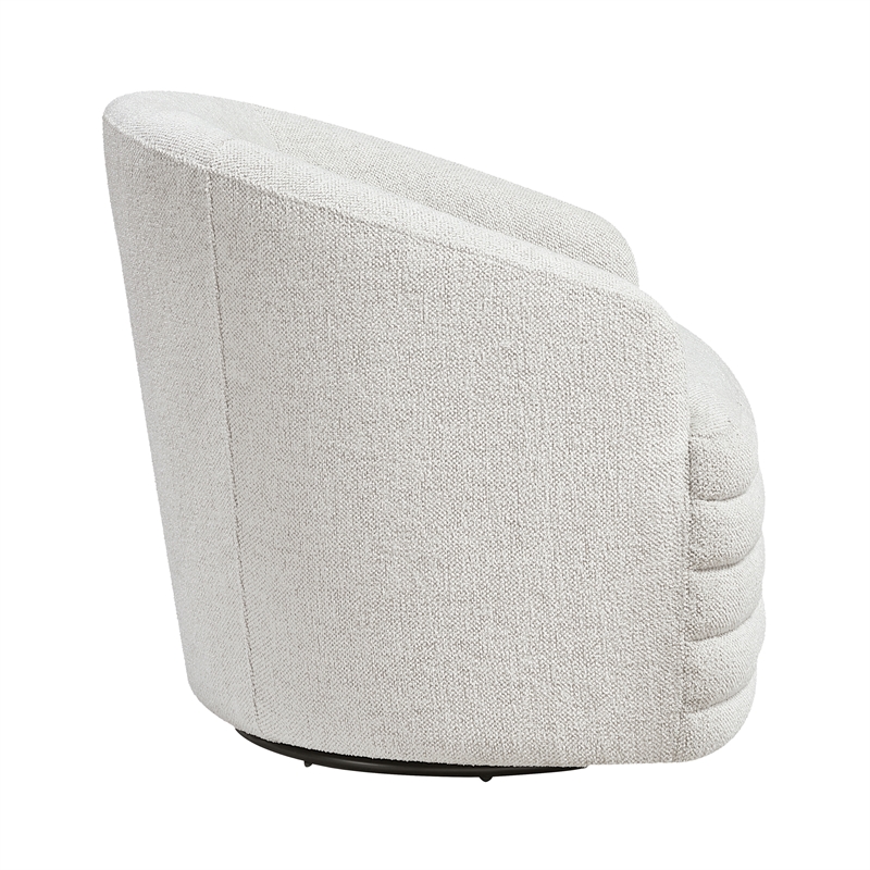 Lexicon Seville Chenille Swivel Chair in Beige