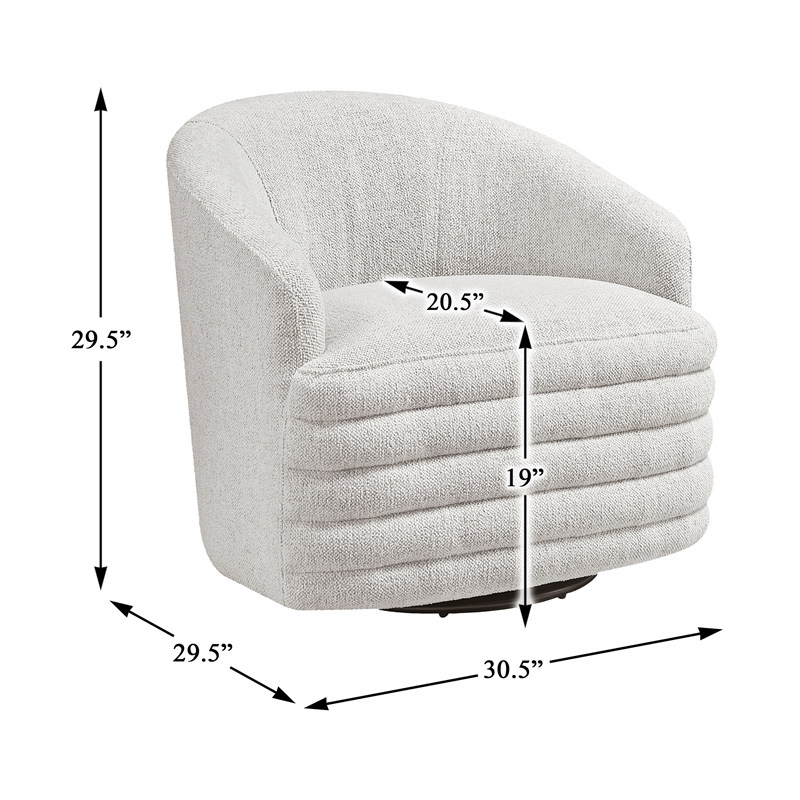 Lexicon Seville Chenille Swivel Chair in Beige