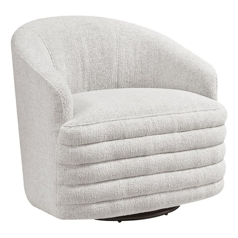 Lexicon Seville Chenille Swivel Chair in Beige