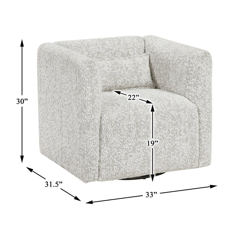 Lexicon Vienna Jacquard Swivel Chair in Beige