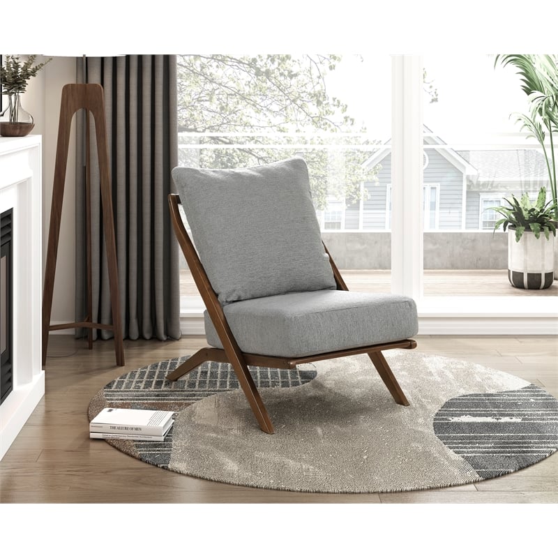 Lexicon Audrey Chenille Accent Chair in Gray