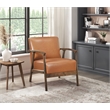 Lexicon Eli Faux Leather Accent Chair in Brown