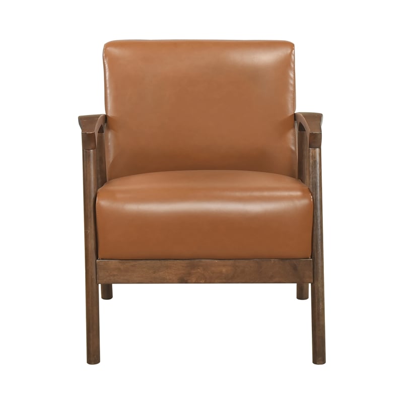 Lexicon Eli Faux Leather Accent Chair in Brown