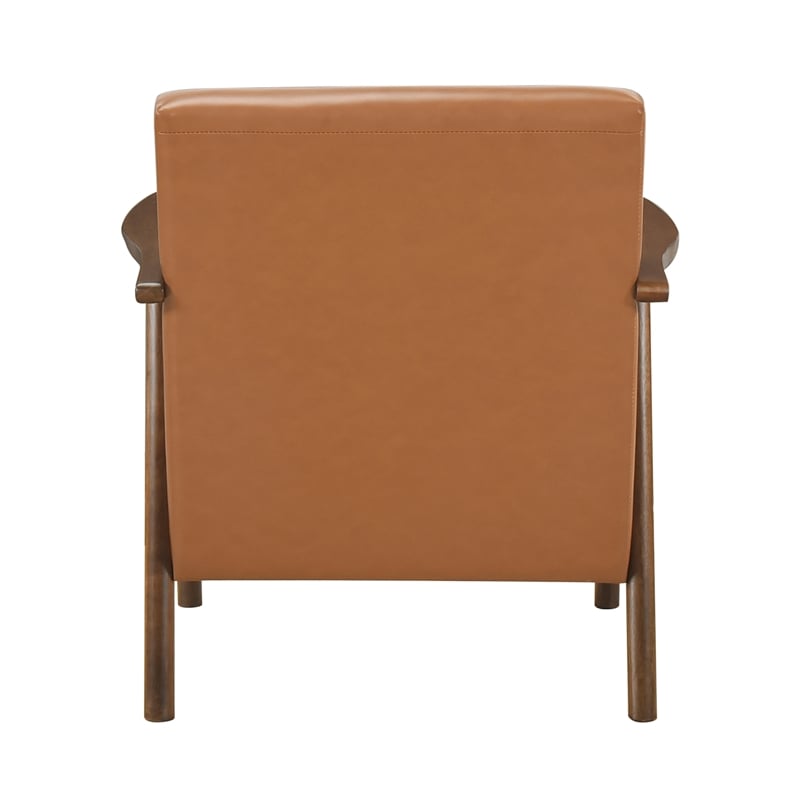 Lexicon Eli Faux Leather Accent Chair in Brown