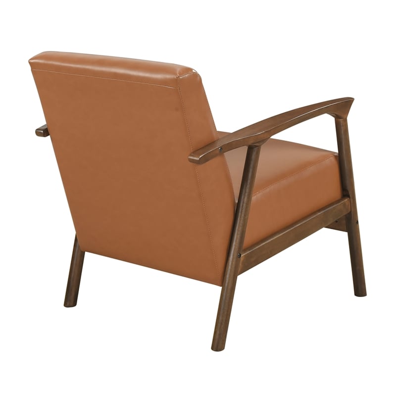 Lexicon Eli Faux Leather Accent Chair in Brown