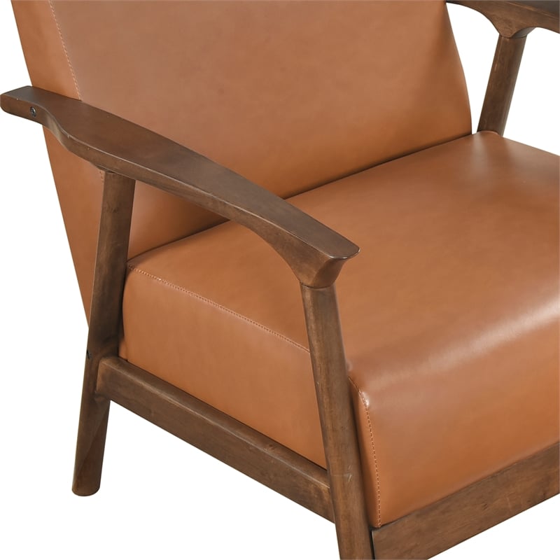 Lexicon Eli Faux Leather Accent Chair in Brown