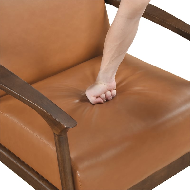 Lexicon Eli Faux Leather Accent Chair in Brown