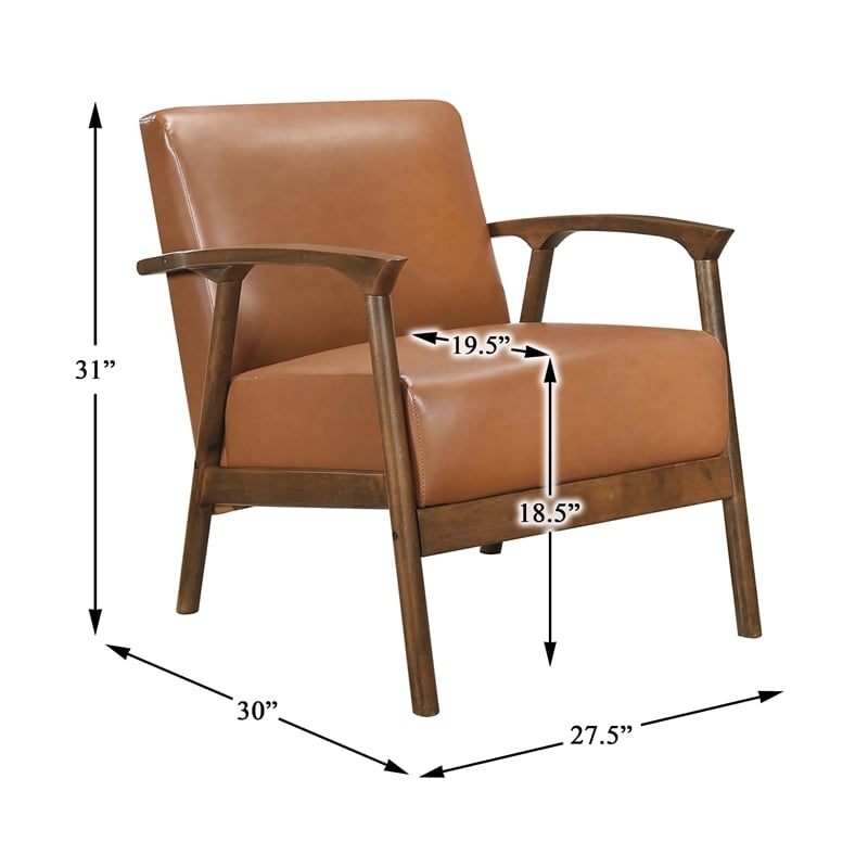 Lexicon Eli Faux Leather Accent Chair in Brown