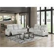 Lexicon Ronan Microfiber Double Reclining Sofa in Light Gray