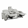 Lexicon Ronan Microfiber Double Reclining Sofa in Light Gray