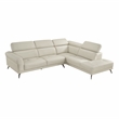 Lexicon Giselle Leather 2-Piece Sectional with Right Side Chaise in Beige