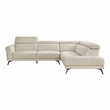 Lexicon Giselle Leather 2-Piece Sectional with Right Side Chaise in Beige