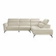 Lexicon Giselle Leather 2-Piece Sectional with Right Side Chaise in Beige