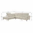 Lexicon Giselle Leather 2-Piece Sectional with Left Side Chaise in Beige