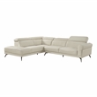 Lexicon Giselle Leather 2-Piece Sectional with Left Side Chaise in Beige