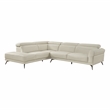 Lexicon Giselle Leather 2-Piece Sectional with Left Side Chaise in Beige