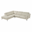 Lexicon Giselle Leather 2-Piece Sectional with Left Side Chaise in Beige