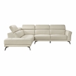 Lexicon Giselle Leather 2-Piece Sectional with Left Side Chaise in Beige