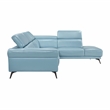 Lexicon Giselle Leather 2-Piece Sectional with Right Side Chaise in Blue