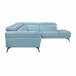 Lexicon Giselle Leather 2-Piece Sectional with Right Side Chaise in Blue