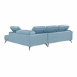 Lexicon Giselle Leather 2-Piece Sectional with Right Side Chaise in Blue