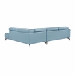 Lexicon Giselle Leather 2-Piece Sectional with Right Side Chaise in Blue