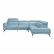 Lexicon Giselle Leather 2-Piece Sectional with Right Side Chaise in Blue