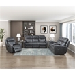 Lexicon Kellen Microfiber Power Double Reclining Love Seat in Smoky Gray