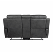 Lexicon Kellen Microfiber Power Double Reclining Love Seat in Smoky Gray