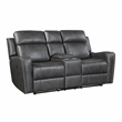 Lexicon Kellen Microfiber Power Double Reclining Love Seat in Smoky Gray