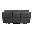 Lexicon Kellen Microfiber Power Double Reclining Sofa in Smoky Gray