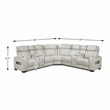 Lexicon Fairway Faux Leather 3-Piece Pwr Rclng Sectional with Consoles in Taupe